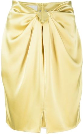 Nanushka draped satin mini skirt - women - Polyester/Triacetate - L - Yellow