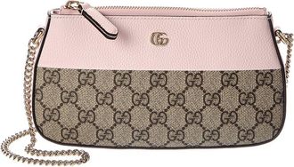 Gucci Bicolor Gg Marmont Mini Gg Supreme Canvas & Leather Crossbody