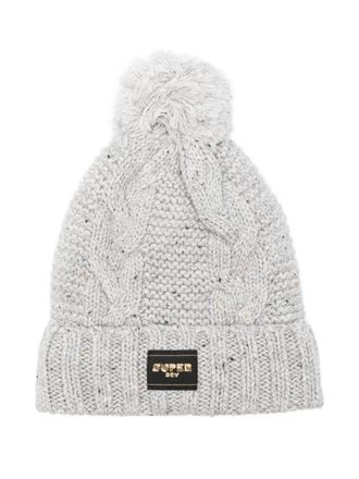 Superdry cable-knit beanie hat - women - Wool/Polyester - One Size - Grey