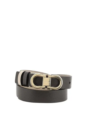 Ferragamo Gancini Buckle Leather Belt - Brown