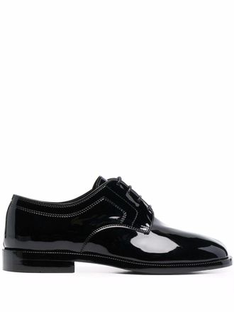 Maison Margiela Tabi patent-leather brogues - women - Leather/Leather/Leather - 35 - Black
