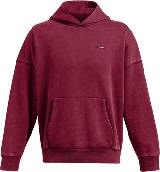Under Armour Mens Icon Hooded Neck Long Sleeve Drop Shoulder Top in Red - Size X-Large