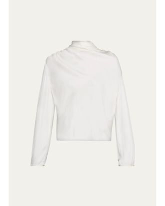 Vince Draped Cowl-Neck Blouse