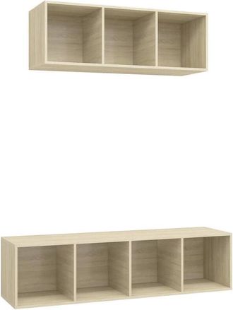 vidaXL Vidaxl - Juego De Muebles De Sal&oacute;n 2 Pzas Madera Ingenier&iacute;a Roble Sonoma