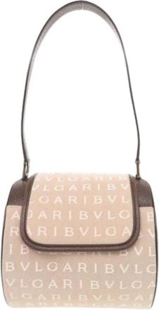Bulgari Pre-owned Vintage Schoudertas - Dames - Vintage Handtas - Beige - ONE Size - Leer - Vintage