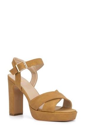 New York & Company Adalia Faux Leather Platform Pump in Tan at Nordstrom Rack, Size 6.5