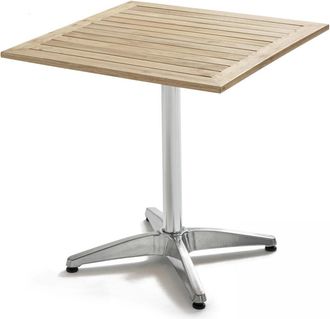 Oviala Mesa de jard&iacute;n cuadrada de aluminio y madera