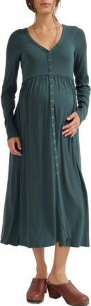 Hatch The Softest Rib Nursing Maxi Dress In Pine