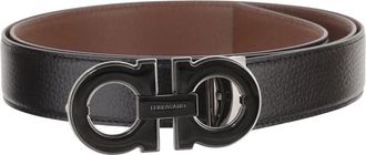 Ferragamo Leren riem met dubbele functie - Heren - Riemen - Zwart - 115 CM - Leer - Accessoires