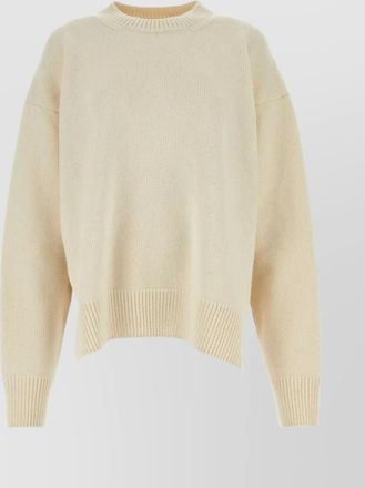 Jil Sander wool blend sweater with deep lateral slits