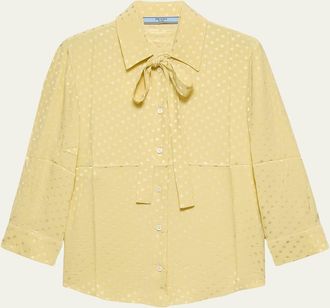Prada Polka-Dot Silk Satin Shirt
