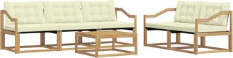 vidaXL Conjunto De Sof&aacute;s De Exterior 6 Uds. Blanco Y Crema Vidaxl