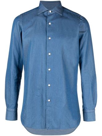 Finamore Camicia denim a maniche lunghe - Blu