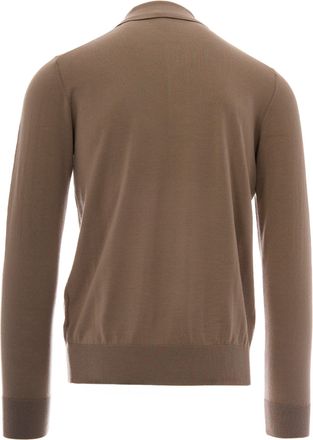 Paolo Pecora Mens Polo Shirt Virgin Wool Dove Grey T-shirts And Polos