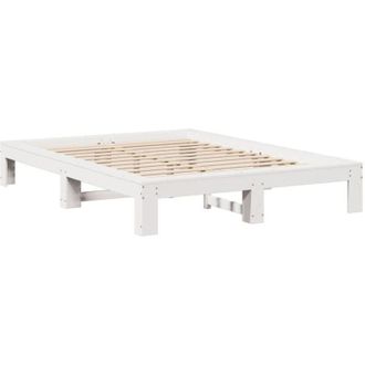 vidaXL Vidaxl - Estructura De Cama Sin Colch&oacute;n Madera De Pino Blanca 140x190 Cm