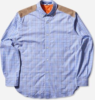 Junya Watanabe Men s Check Quilted Shirt Blue