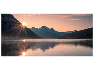 Schubiger M&ouml;bel Digitaldruck auf Glas Tr&auml;umerisches Bergpanorama