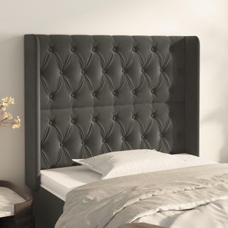 vidaXL Cabecero Con Orejas De Terciopelo Gris Oscuro 93x16x118/128 Cm Vidaxl
