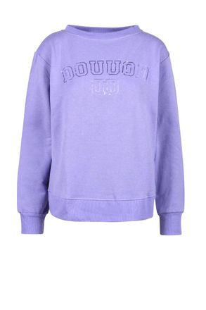 Douuod Purple Embossed Cotton Sweatshirt