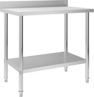 vidaXL Vidaxl - Mesa Trabajo Cocina Y Salpicadero Acero Inoxidable 100x60x93 Cm