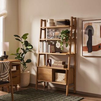 Castlery Large Modular Wooden Bookshelf - Brown | Seb by Castlery