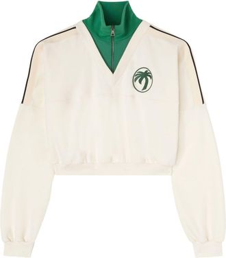 Palm Angels Oval Palm sweatshirt - women - Polyester/Polyester/Cotton - S - White