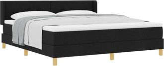 vidaXL Box Spring Bed with Mattress Black 200 x 180 cm Polyester vidaXL