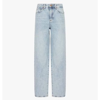 A|X Armani Exchange High Waisted Wide Leg Cotton Denim Jeans, Size 32