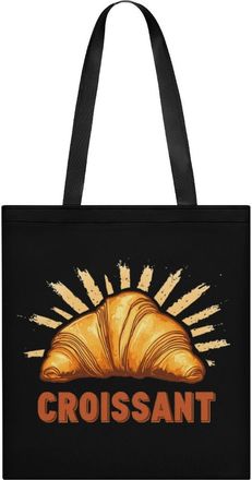 Generic Croissants Womens Tote Casual Shopping Bag Lightweight Shoulder Bags Hobos Handbag for Work Travel Daily 35x40cm