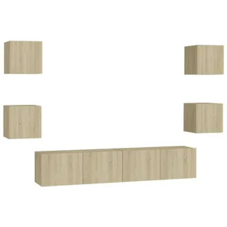 vidaXL Vidaxl - Juego De Muebles De Sal&oacute;n 6 Piezas Roble Sonoma