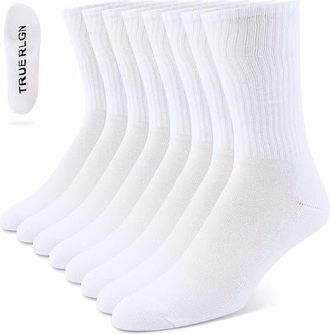 True Religion 8 Pairs Premium Athletic Crew Socks in White at Nordstrom