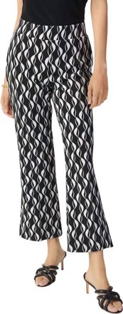 Joseph Ribkoff Geometric Print Flare Pant In Black/moonstone