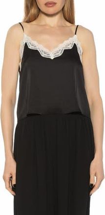 Alexia Admor Isla Lace Trim Cami in Black at Nordstrom Rack, Size X-Small