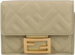 Fendi Accessoires, Dames, Groen, ONE Size, Micro Trifold Baguette Portemonnee