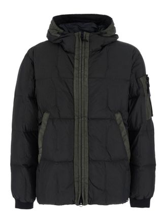 Stone Island Dark Grey Quilted Hood Jacket