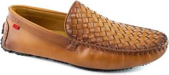 Marc Joseph New York Spring St Leather Venetian Weave Driver Loafer in Cognac Basket Napa at Nordstrom, Size 11.5