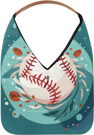 Generic Baseball Ball Background Reusable Lightweight Grocery Bags - Foldable Into Compact Pouch, Washable & Sturdy, Multipurpose for Shopping and Travel