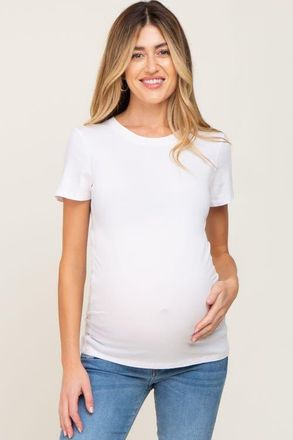 Pinkblush Basic Crew Neck Tee in White at Nordstrom, Size Small