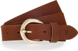 Tamaris Lederg&uuml;rtel TAMARIS, Damen, Gr. 11,5, mittelbraun, Rindsleder, unifarben, G&uuml;rtel Lederg&uuml;rtel, 3cm breit, schlichte Dornschnalle in Gold, dezentes Mark