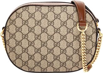 Gucci Tassen, Dames, Beige, ONE Size, Leer, GG Supreme Chain Bag