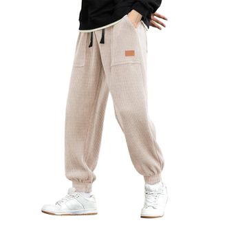 Generic Mens Grey Joggers Lined Work Trousers Men Stretch Waist Elastic for UK Track Pants Combat Cargo Bad Workwear Smart Jeans Harem Heated Sweat Suit Elast