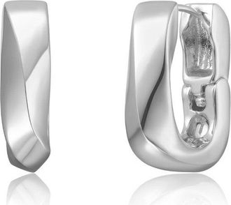 Rachel Glauber Geometric Rectangle Mini Hoop Earrings