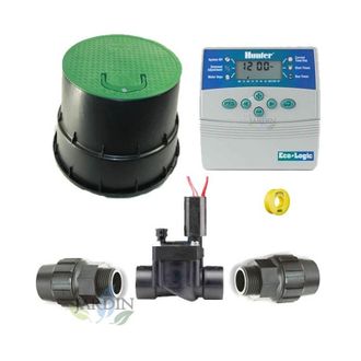 Hunter Pack Riego Autom&aacute;tico Irrigation 24v, 1 Zona De Riego Para Tuberia 32mm