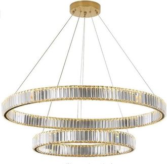 Bohemia Design Bohemia - 80 Double - Ara&ntilde;a De Cristal De Dos Hileras Con Anillo Led 80+40 Dorado