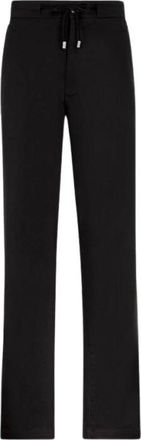 Roberto Cavalli Mirror Snake Straight-Leg Broeken - Heren - Straight fit broeken - Zwart - 2XL - Katoen - Broeken