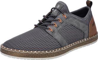 Rieker Slip-On Sneaker RIEKER, Herren, Gr. 40, grau (grau, braun), Lederimitat, Textil, Schuhe Slip-On Sneaker, Schlupfschuh, Slipper, Freizeitschuh, elastis