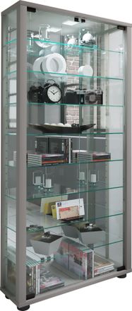 ebuy24 Ebuy24 - Vitrina De Vidrio Vcm De Pie Vitrina De Vidrio Con Vidrio De Seguridad Esg Dimensiones Aprox. Al. 115 X An. 59 X P. 18 Cm Soporte Vitrina Vid