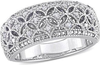 Rina Limor Silver 0.10 Ct. Tw. Diamond Ring