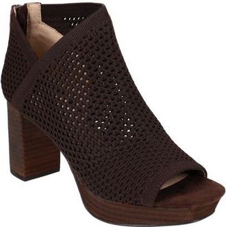 Pelle Moda Aurel Open Toe Platform Bootie in Chocolate at Nordstrom, Size 9.5