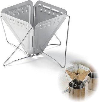 OEM Filtro De Caf&eacute; Plegable De Acero Inoxidable - Filtro De Caf&eacute; Compacto Para Viajes Y Acampadas - Plateado